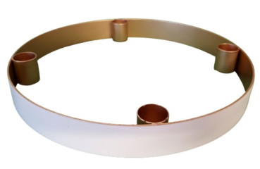 Metallkerzenring, weiß, Kerzenhalter - 1