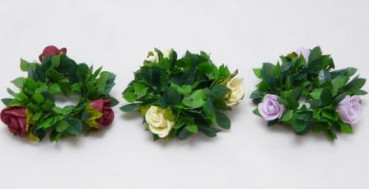 Kerzen, Kerzendeko - Kleiner Kerzenring mit Rosen. Tischdeko-online.de 2