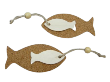 Fisch aus Kork und Holz