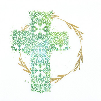 Servietten mit einem Kreuz - cross green