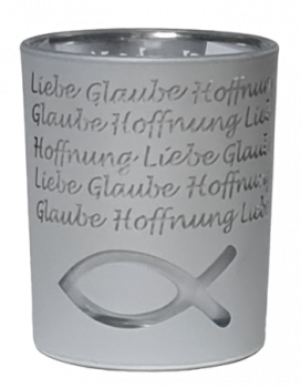 Windlicht und Lichthülle "Glaube, Liebe, Hoffnung" - 2