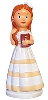 Figur zur Kommunnion oder Konfirmation Mädchen, weißes Kleid - 1