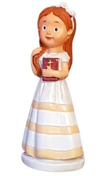 Figur zur Kommunnion oder Konfirmation Mädchen, weißes Kleid - 4