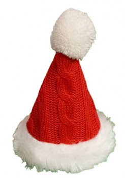 Rote Nikolaus-Mütze in Strickoptik