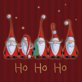 Servietten - Santas singing Ho Ho Ho, in der Farbe Rot - 1