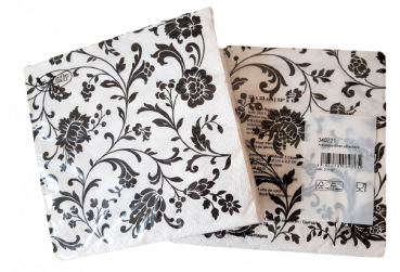 Servietten mit einem schwarzen Ornament, arabesque - 2