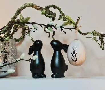 kleiner Hase für Ihre Osterdeko in Weiß oder Schwarz - 2
