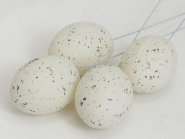 Osterdekorationen - 4 gesprenkelte Ostereier. Tischdeko-online zu Ostern 2