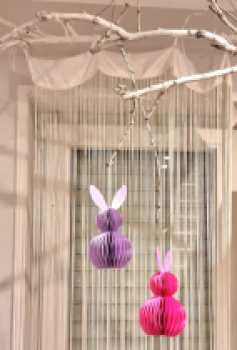 3D-Hasenhänger aus Papier  in vielen Farben als Osterdeko, 16 cm - 5