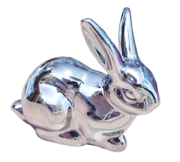 Hase in Silber, glänzend - Osterdeko, Osterhase - 1