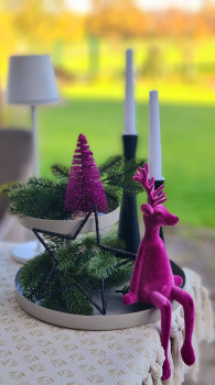 Preview: Nahaufnahme des Beerezauber-Tannenbaums mit feiner Struktur und natürlichem Holzsockel.