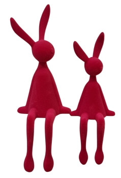 Sitzender Osterhase – Beflockte Dekofigur in 4 Farben - 3