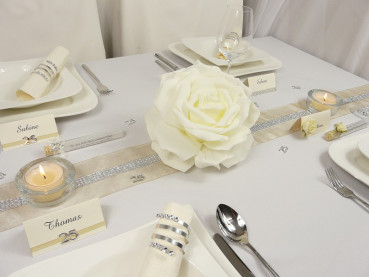 Hochzeitsdekoration und Gastgeschenk - Tischkarte Silberhochzeit 3