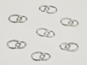 10 ovale Doppelringe, silber- oder goldfarben