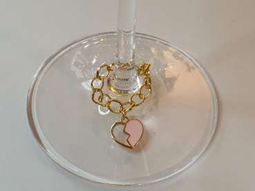 Glasmarker, Glasanhänger gold/rosa in Handarbeit - 3
