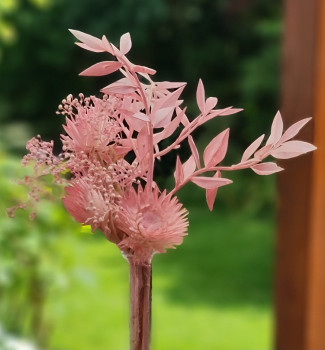 Zartes Trockenblumen-Sträußchen - Blumendeko mit Trockenblumen in Rosa - 3