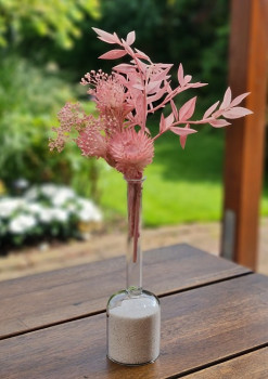 Zartes Trockenblumen-Sträußchen - Blumendeko mit Trockenblumen in Rosa - 4