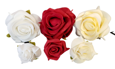 Rosenkopf in 3 Farben als Tischdeko, Streudekoration  4