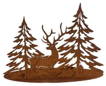 Kerzenhalter, Waldszene aus Edelrost, Metall - 38cm - 2