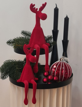 Preview: Kantenhocker Elch in zwei Größen, rot