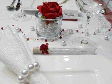Serviettenringe - großer Perlenserviettenring. Hochzeitsdeko bei Tischdeko-online 6