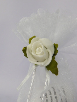 Gastgeschenk Organzasäckchen mit einer Rose 3