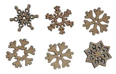 Weihnachts-Streudeko - 50 Schneeflocken aus Holz - 2