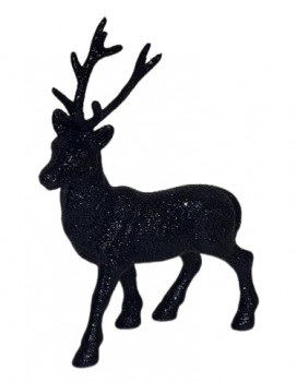 Schwarzer Glitzerhirsch, 20 cm