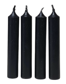 Kurze Stabkerzen in Schwarz, 13 cm - stylishe Kerzendeko - 1
