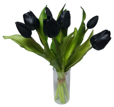 Blumenstrauß aus schwarzen, künstlichen Tulpen - 5