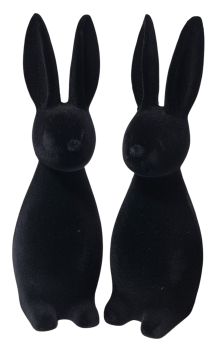 Preview: Osterdeko - ein Hase in der Farbe Schwarz oder Grau, 30 cm groß - 3
