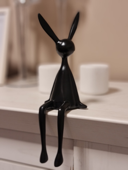 Eleganter Resin-Hase, 26 cm - Kantenhocker und Sitzhase - 1