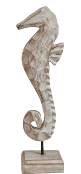 Seepferdchen aus Holz im Shabby-Look, 30 cm - 5