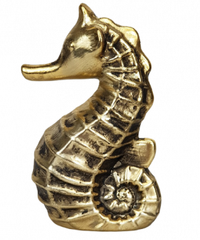 Großes Seepferdchen in Gold, Sommerdeko 14 cm