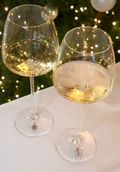 Glasmarker mit Anhänger, silberfarben, Platzkarte - 2