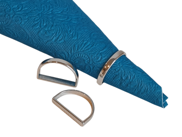 Schlichter Serviettenhalter – Silberfarben, Halbkugelform - 1