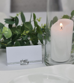 Hochzeitsdekoration und Gastgeschenk - Tischkarte Silberhochzeit 2