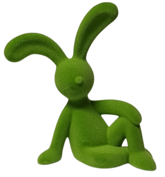 Graue Hasenbüste mit samtig beflockter Oberfläche als elegante Osterdekoration