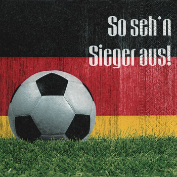 Servietten für Fußballfans So seh´n Sieger aus. WM 2018 Russland Moskau