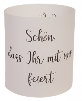 Pergament-Windlicht, Tischlicht, Lichthülle schön, dass Ihr mit uns feiert - 1