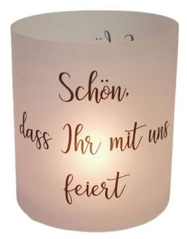 Pergament-Windlicht, Tischlicht, Lichthülle schön, dass Ihr mit uns feiert - 4