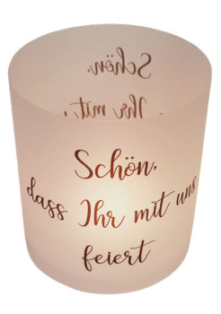 Pergament-Windlicht, Tischlicht, Lichthülle schön, dass Ihr mit uns feiert - 3