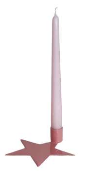 Kerzenhalter aus Metall in Sternenform, rosa - 2
