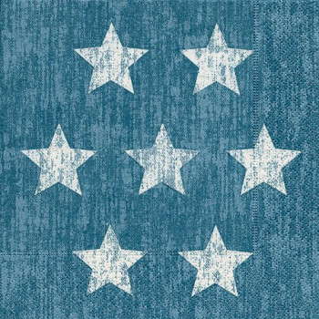 Servietten mit weißen Sternen - Stella blue