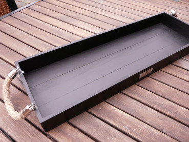 Großes Holztablett, Schwarz