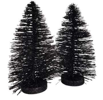 Ein Glitzer-Tannenbaum, schwarz 22 cm