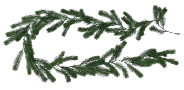 Künstliche Tannengirlande 181 cm am Treppengeländer als Weihnachtsdeko