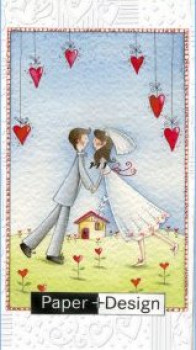 Hochzeitsdekoration - Taschentücher Hochzeit - ein küssendes Brautpaar
