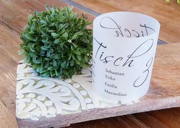 Pergamentlicht mit Tischnummer, Lichthülle - 4
