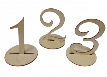 Tischnummern aus Holz, 11 cm von 1 bis 10  - 4